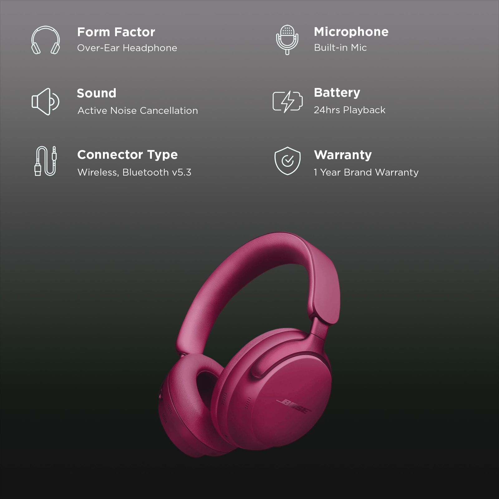 Buy BOSE QuietComfort Ultra Bluetooth Headphone with Mic (Upto 24